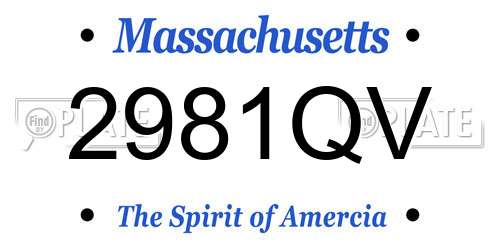 2981QV Massachusetts License Plate