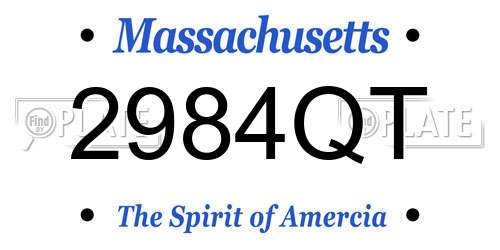 2984QT Massachusetts License Plate