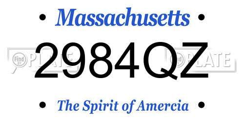 2984QZ Massachusetts License Plate