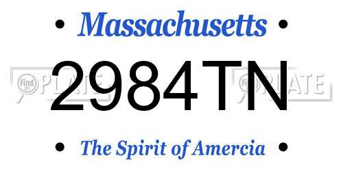2984TN Massachusetts License Plate