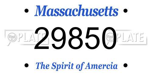29850 Massachusetts License Plate