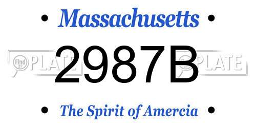 2987B Massachusetts License Plate