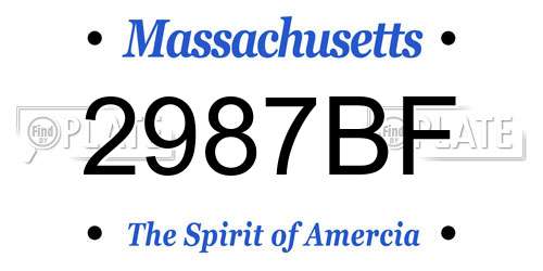 2987BF Massachusetts License Plate