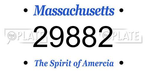 29882 Massachusetts License Plate