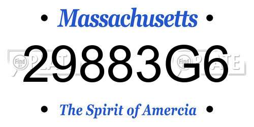 29883G6 Massachusetts License Plate