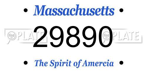 29890 Massachusetts License Plate