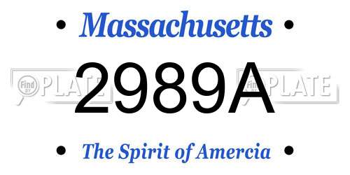 2989A Massachusetts License Plate