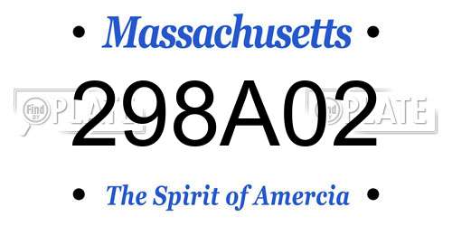 298A02 Massachusetts License Plate