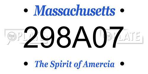 298A07 Massachusetts License Plate
