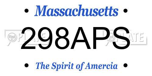 298APS Massachusetts License Plate
