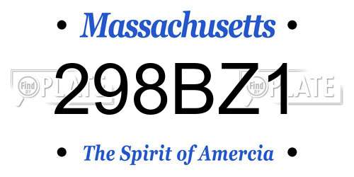 298BZ1 Massachusetts License Plate
