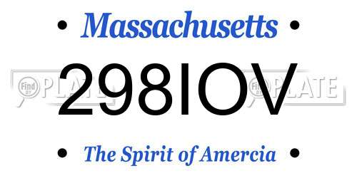 298IOV Massachusetts License Plate