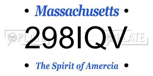 298IQV Massachusetts License Plate