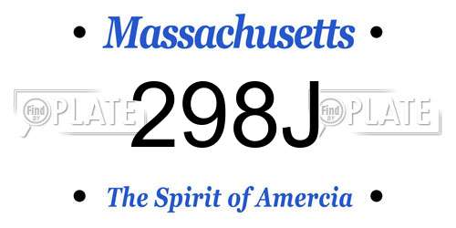 298J Massachusetts License Plate