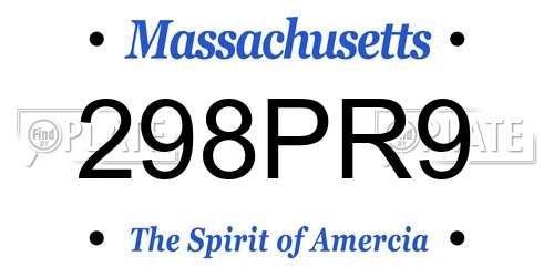 298PR9 Massachusetts License Plate