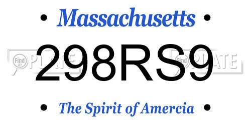 298RS9 Massachusetts License Plate