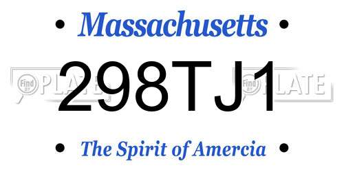 298TJ1 Massachusetts License Plate