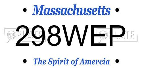 298WEP Massachusetts License Plate