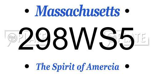 298WS5 Massachusetts License Plate