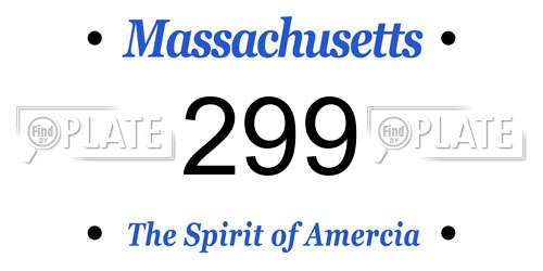 299 Massachusetts License Plate