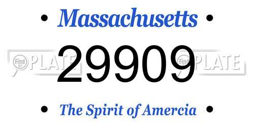 29909 Massachusetts License Plate