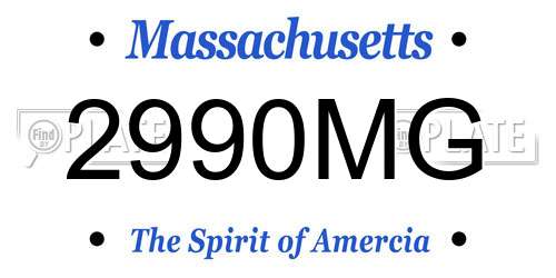 2990MG Massachusetts License Plate