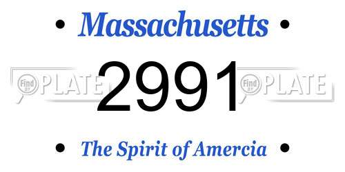 2991 Massachusetts License Plate
