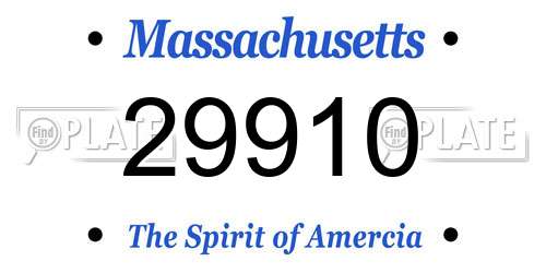 29910 Massachusetts License Plate