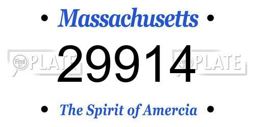 29914 Massachusetts License Plate