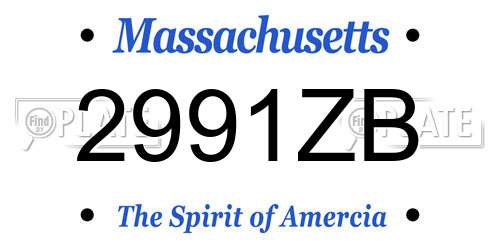 2991ZB Massachusetts License Plate