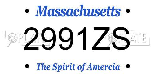 2991ZS Massachusetts License Plate