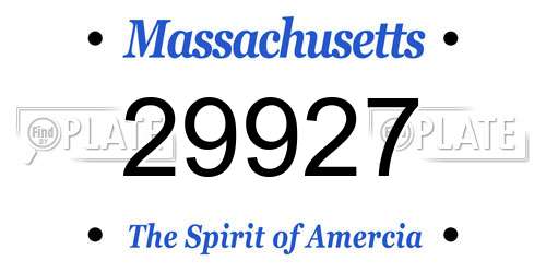 29927 Massachusetts License Plate