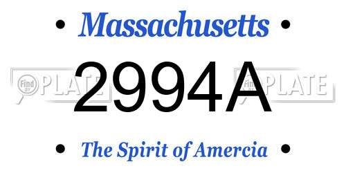 2994A Massachusetts License Plate