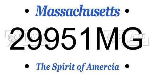 29951MG Massachusetts License Plate