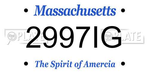2997IG Massachusetts License Plate