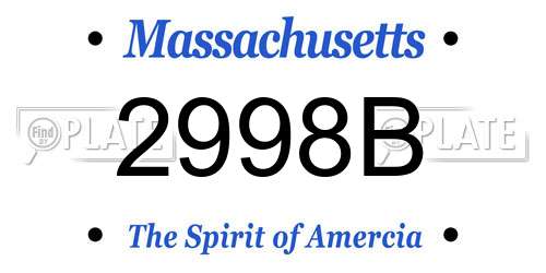 2998B Massachusetts License Plate