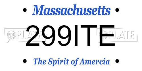 299ITE Massachusetts License Plate