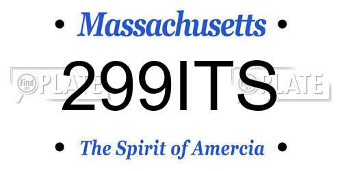 299ITS Massachusetts License Plate