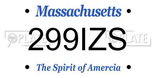 299IZS Massachusetts License Plate