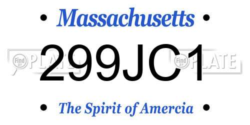 299JC1 Massachusetts License Plate