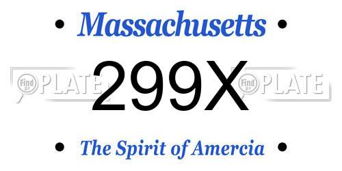299X Massachusetts License Plate