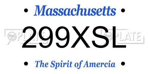 299XSL Massachusetts License Plate