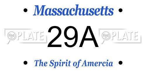 29A Massachusetts License Plate