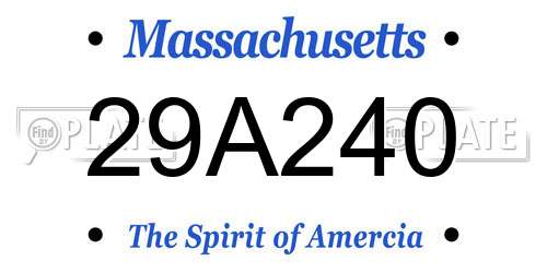 29A240 Massachusetts License Plate