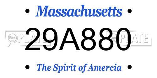 29A880 Massachusetts License Plate