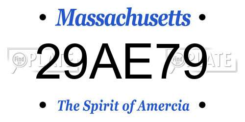 29AE79 Massachusetts License Plate