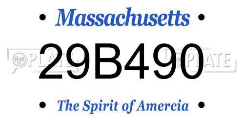 29B490 Massachusetts License Plate