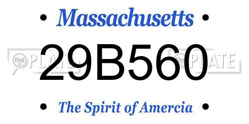 29B560 Massachusetts License Plate
