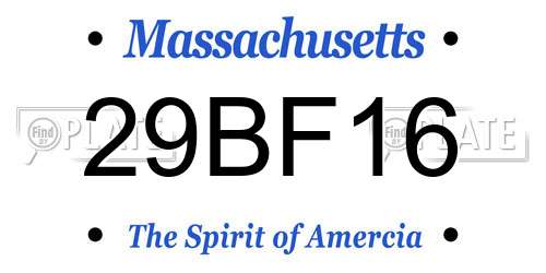 29BF16 Massachusetts License Plate