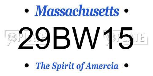 29BW15 Massachusetts License Plate